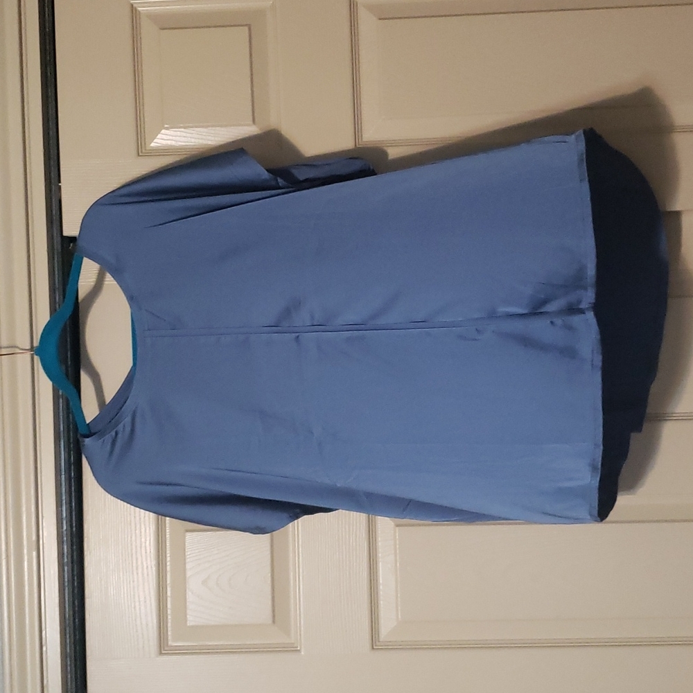 Wantable mixed media blue top made by A